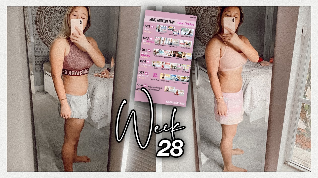 Trying Pamela Reif's workout plan for a week!! 🍑 #FitnessJourney WEEK 28 UPDATE!!
