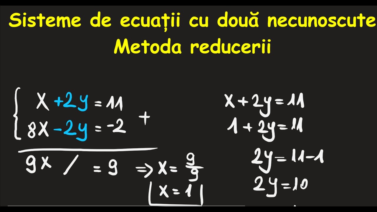 Metoda reducerii sisteme de ecuatii  clasa 7 Exercitii(Invata Matematica Usor-Meditatii Online)