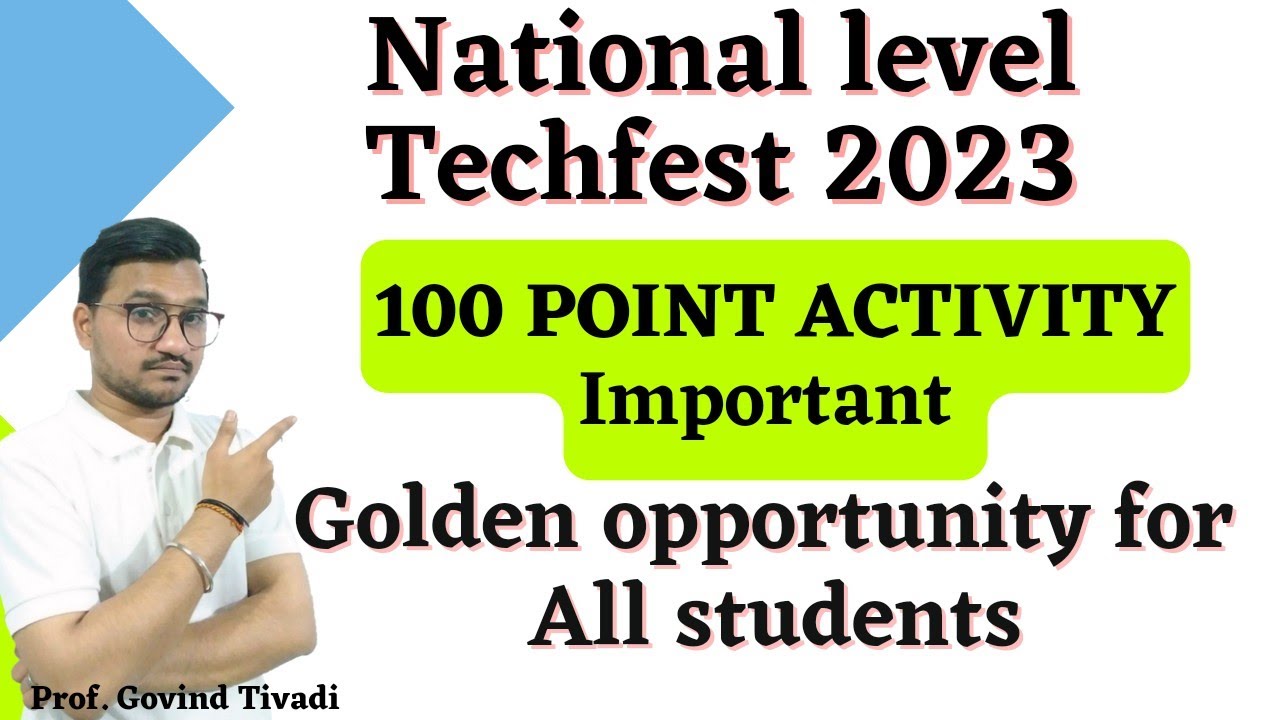 100 point activity Important ||National level Techfest #aayam2023 #aayam