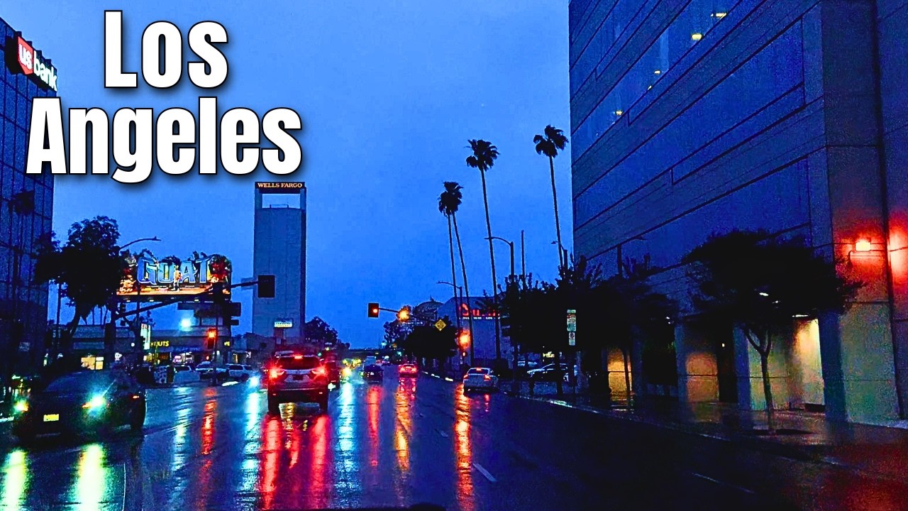 Los Angeles Rainy Night Drive | Real-Time POV Drive ASMR