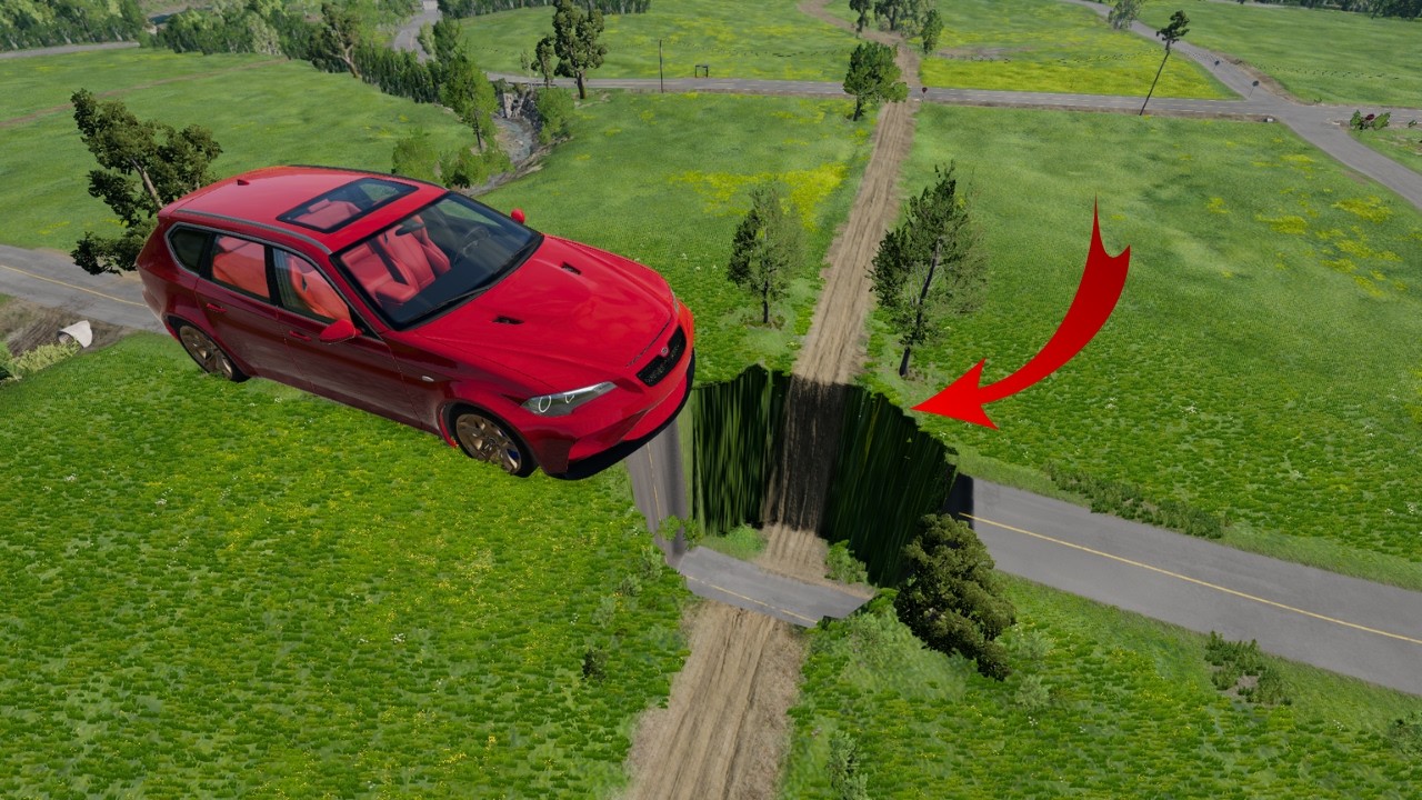 BeamNG.drive GIANT PIT Challenge – Which Car Survives?