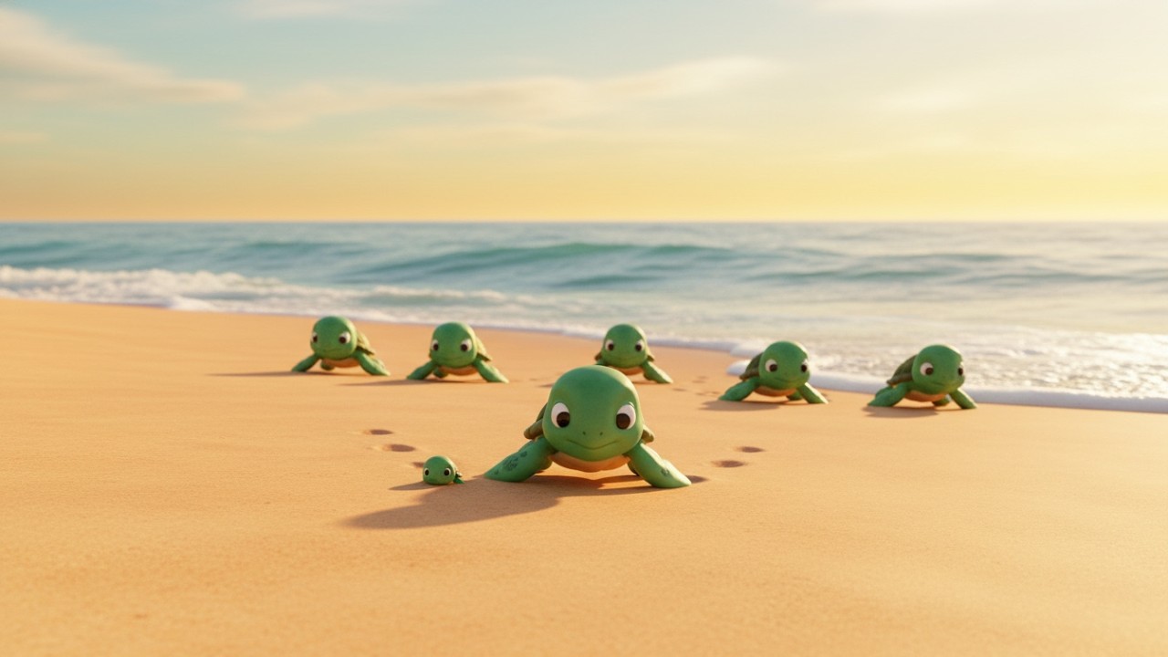 Baby Turtle Crawls So Slow! 🐢 | Fun Kids Song | Cute Nursery Rhyme