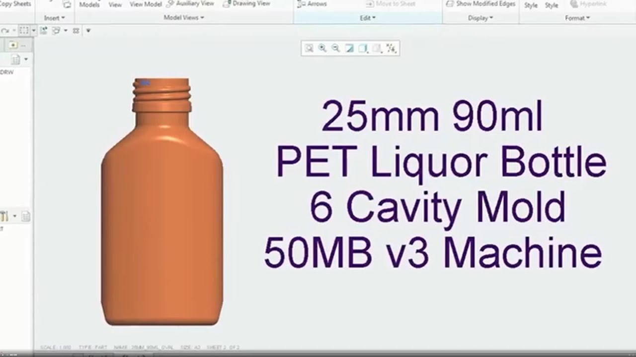 50MB 25mm 90ml PET Liquor Bottle 6 Cavity Mold