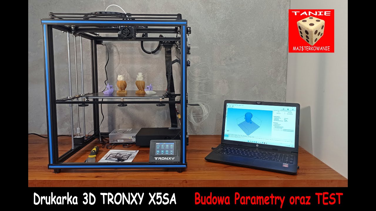 TRONXY X5SA Duża Drukarka 3D - Budowa, Parametry oraz TEST (Autolevel System Pole robocze 33x33x40)