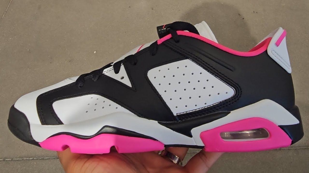 Nike Air Jordan 6 Retro Low in Fierce Pink 4K POV / Don Alpha Cleat SKU: 768878-061