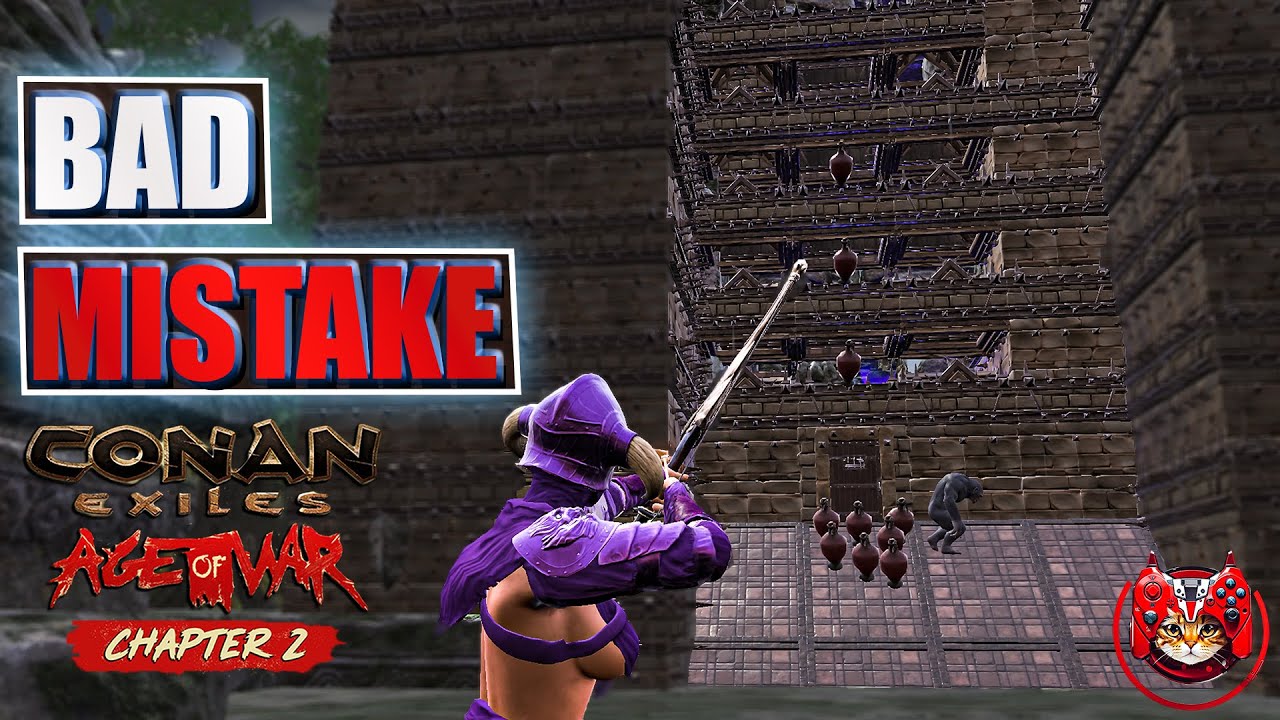 Don't Build In Docks Like This - Raiding Big Base In Docks : Conan Exiles Raid & Pvp Age Of War Ch 2