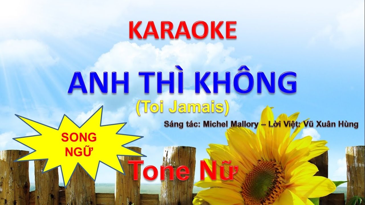 [KARAOKE] Anh thì không - Toi jamais – Tone Nữ (Abm) - #coverbytmn