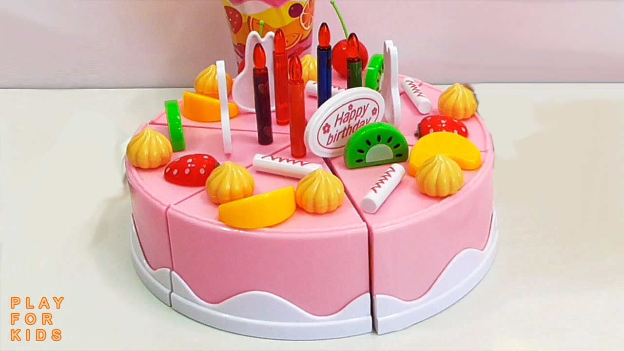 Toy birthday fruit cake cupcakes cookies toys for children playset velcro cutting food