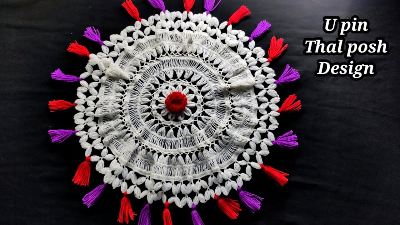 How to make crochet pattern U pin design || U pin and crosia thal posh design!