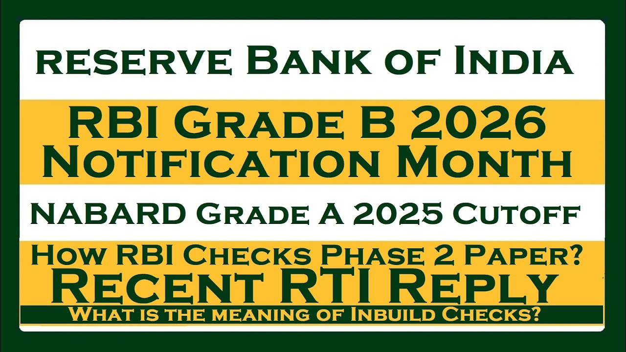 NABARD Grade A Phase 1 Expected Cutoff and RBI Grade B 2026 Expected Notification?