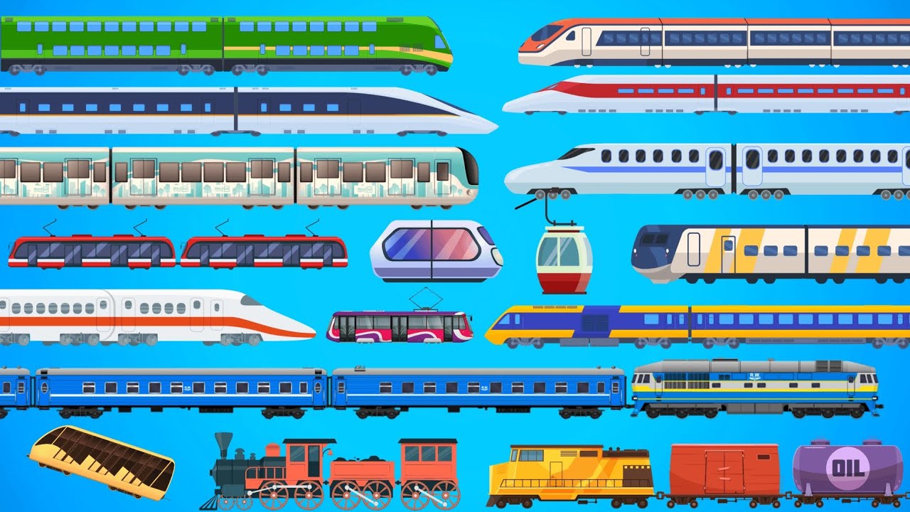 Railway Vehicles|Types of Trains| Locomotive|High Speed Train|Bullet Train|Tram #train #railway