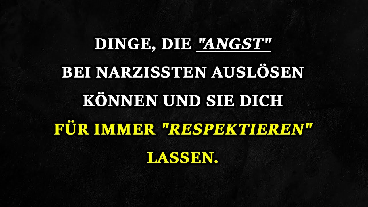 Was lässt Narzissten für immer deinen Respekt empfinden? | Narzissmus