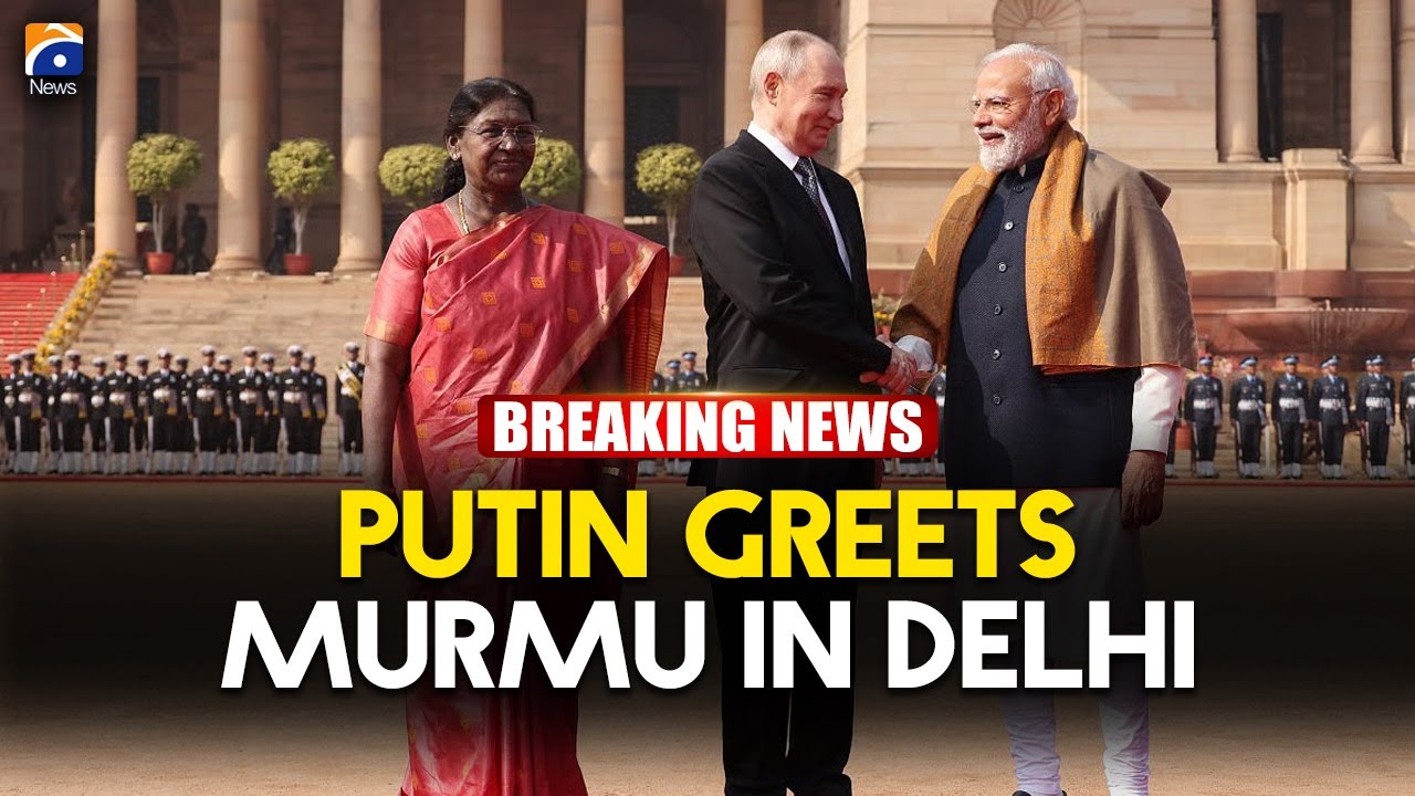 Droupadi Murmu Greets Vladimir Putin at Delhi Presidential Palace | Geo News English
