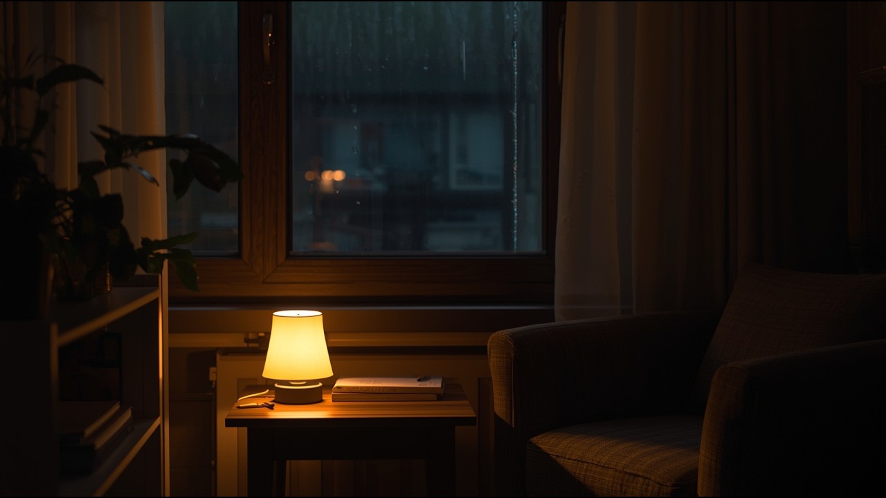 8 Hours of Gentle Rain & Warm Lamplight 🌧️💡 | Cozy Night Ambience for Deep Sleep