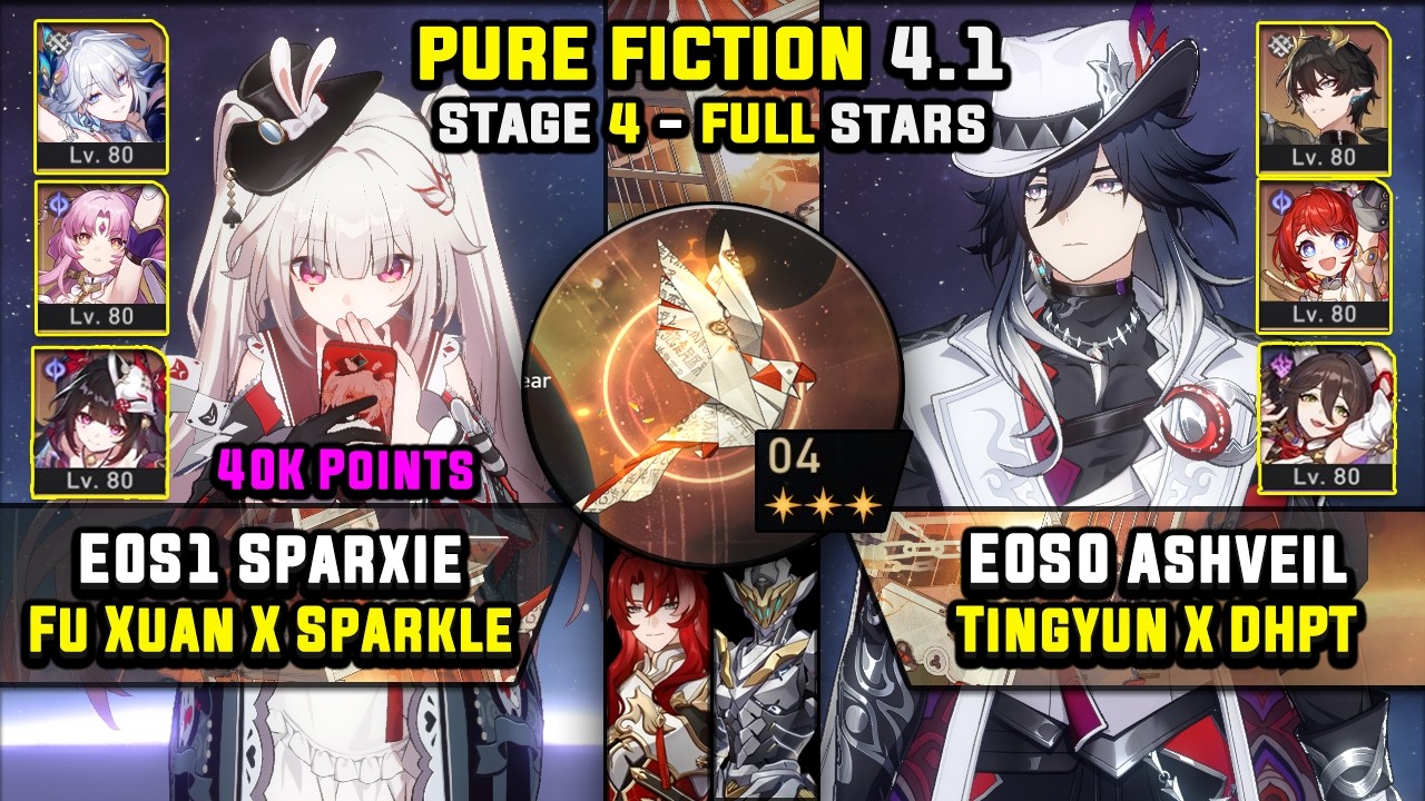 E0 Sparxie Carry & E0 Ashveil Carry W/ Tingyun (3 Stars) Pure Fiction 4 Honkai Star Rail 4.1