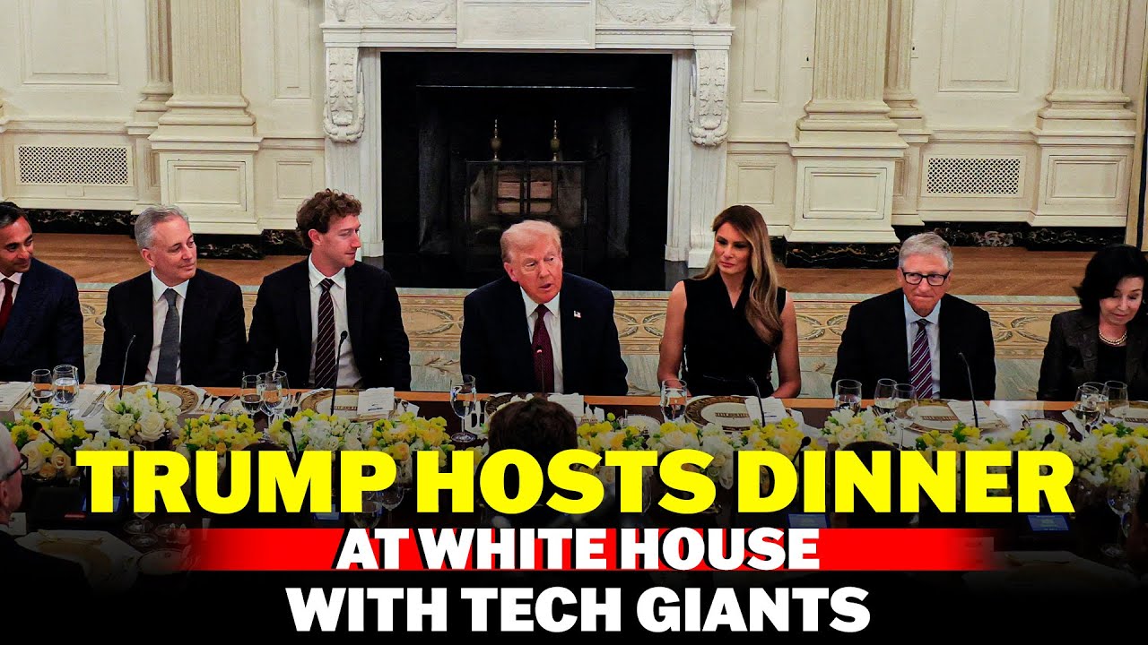 President Donald Trump hosts dinner at the White House | Sundar Pichai | Tim Cook | Bill Gates