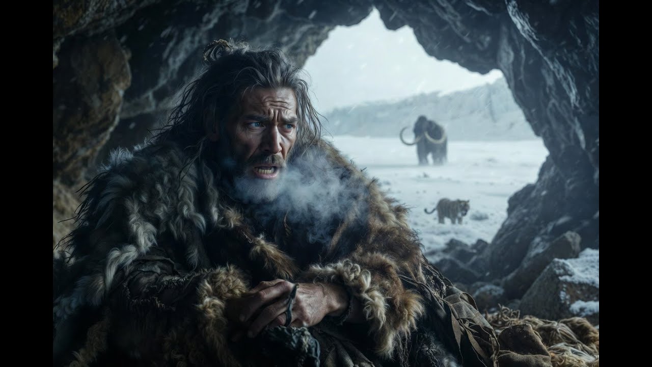 ESTRATÉGIA de SOBREVIVÊNCIA do homem das cavernas sem fogo no inverno glacial.