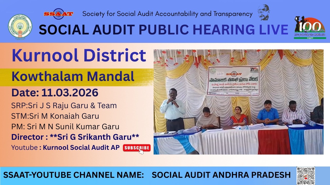 Kurnool  District Kowthalam Mandal Social Audit Public Hearing #ssaat