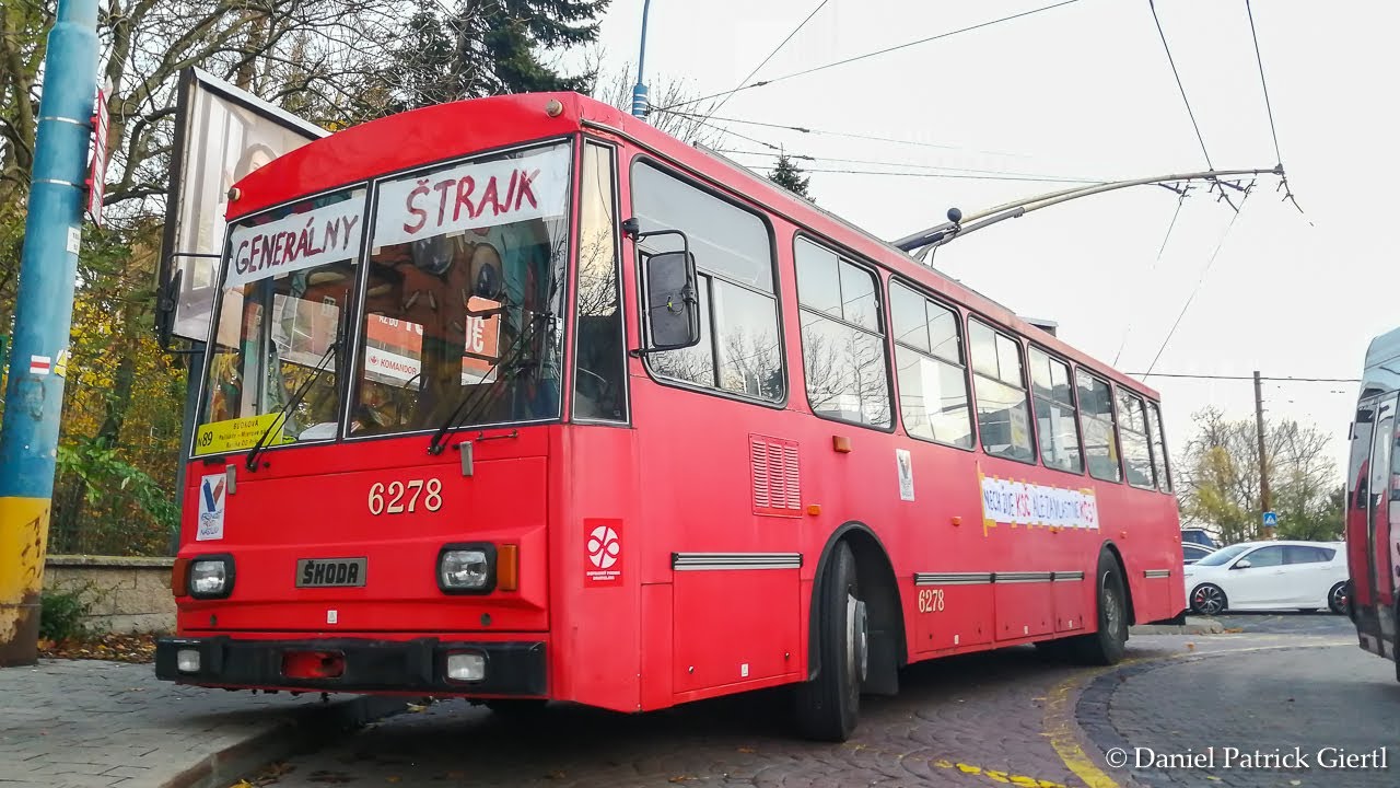 Škoda 14Tr #6278 na mimoriadnej linke N89 Bratislava