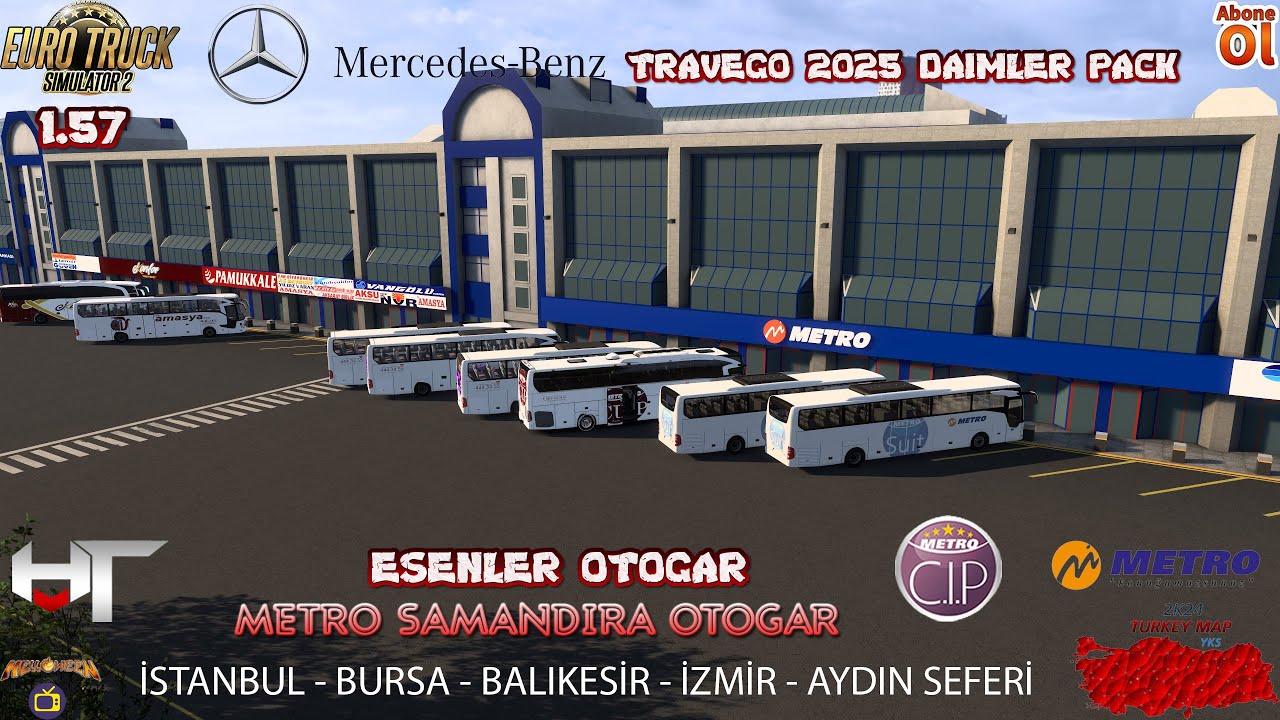 ETS2 1.57 HVT Yeni Travego 2025 Metro Chip 2K24 Turkey Map İstanbul - Aydın Seferi #hvt #yenitravego