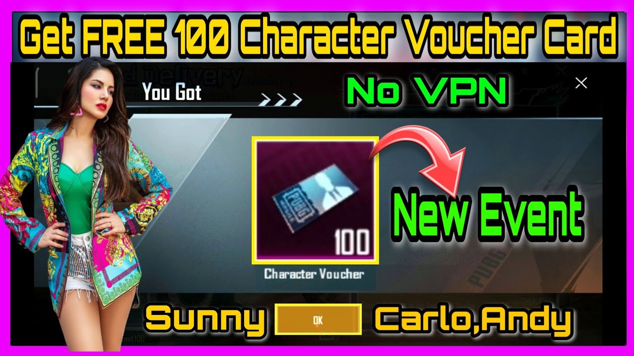HOW TO GET FREE 100 CHARACTER VOUCHER CARD IN PUBG |PUBG GET FREE CHARACTER VOUCHER CARD |