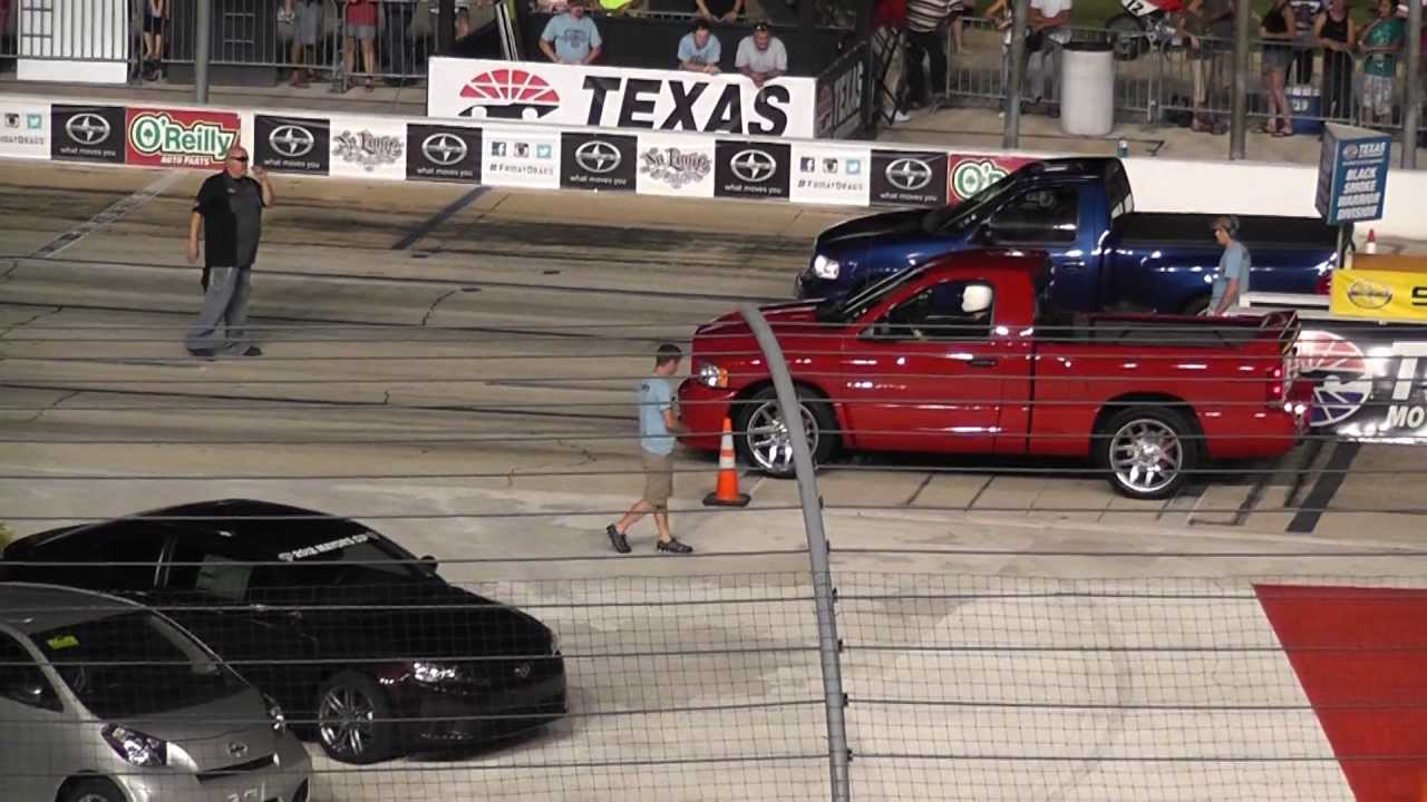 Dodge SRT-10 Ram vs Ford SVT F-150 Lightning at TMS, June 2012