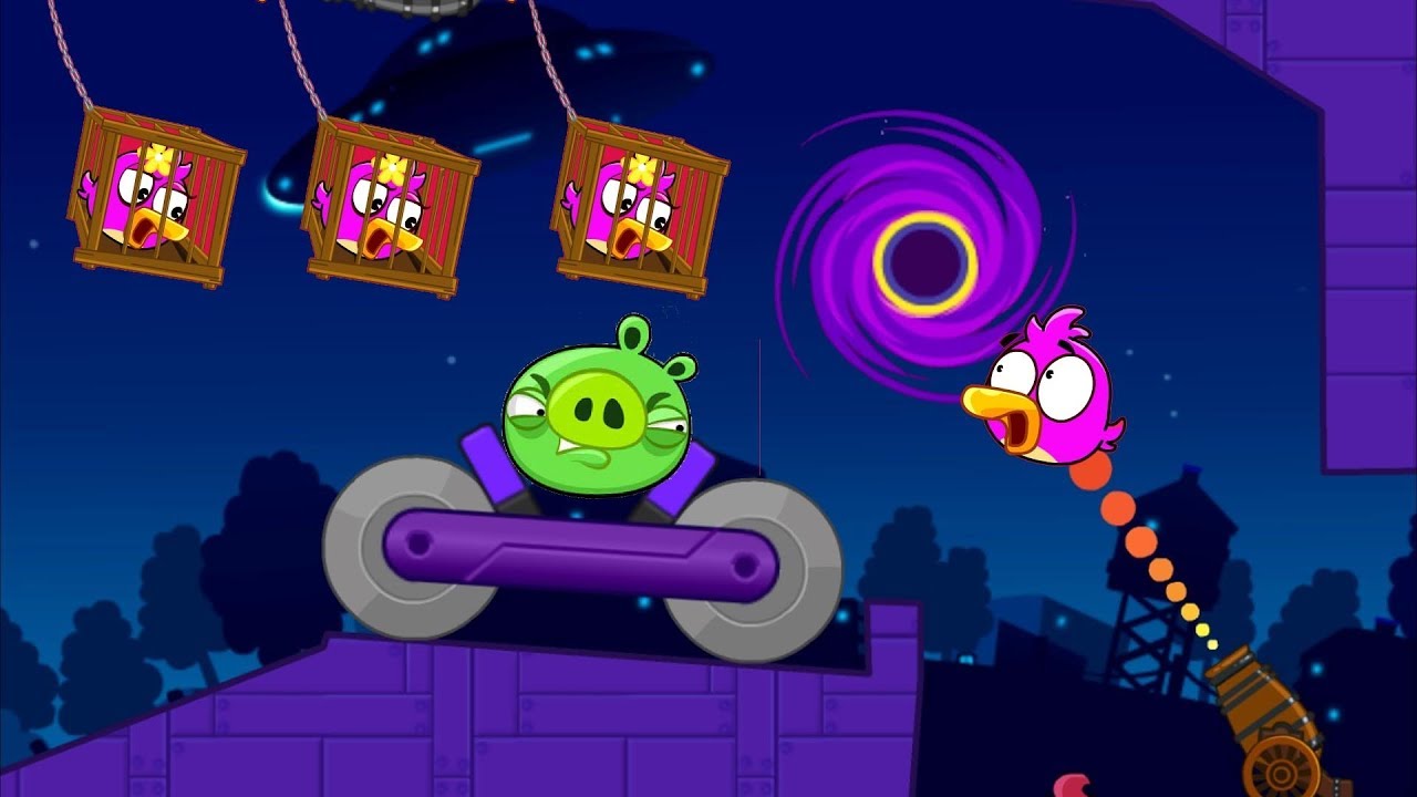 Angry Birds Collection Cannon 4 - BLAST THE BAD PIGS THROUGH BLACKHOLE TO RESCUE BIRDS!