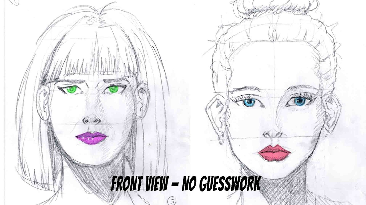 The Face Drawing Toolkit I Use Every Time (2 Female Front Views)