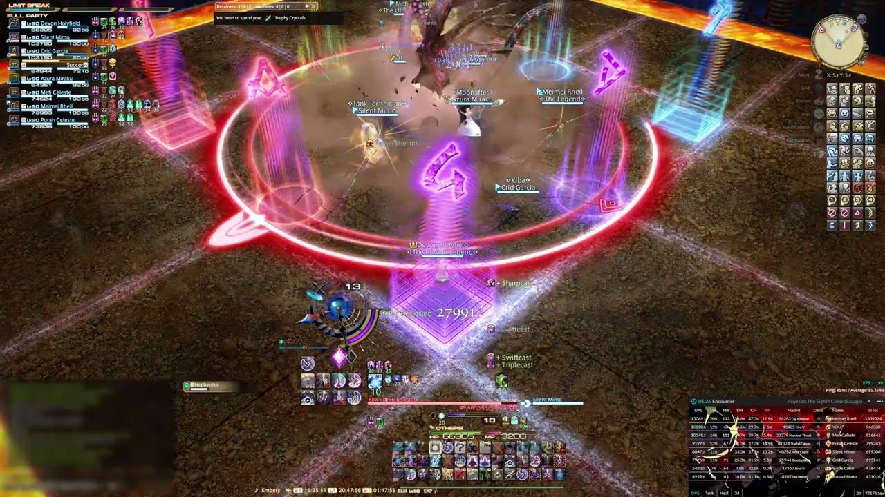 FFXIV - Abyssos: The Eight Circle SAVAGE (P8S) DOOR BOSS - BLM POV (10,323.6 DPS / 9,886.5 rDPS)