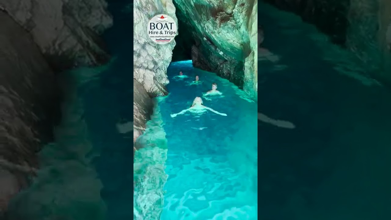 Blue cave in Skiathos , Lalaria beach