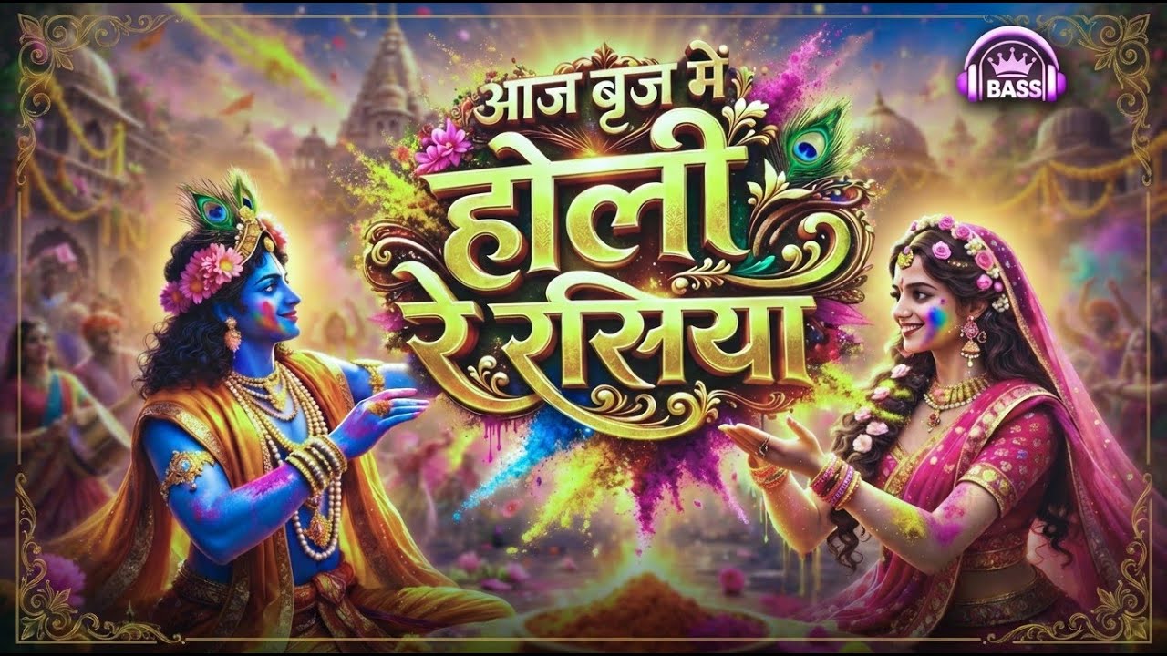 आज ब्रज में होली रे रसिया | Radha Krishna Holi DJ Song | High Energy Dhol Drop | 2026