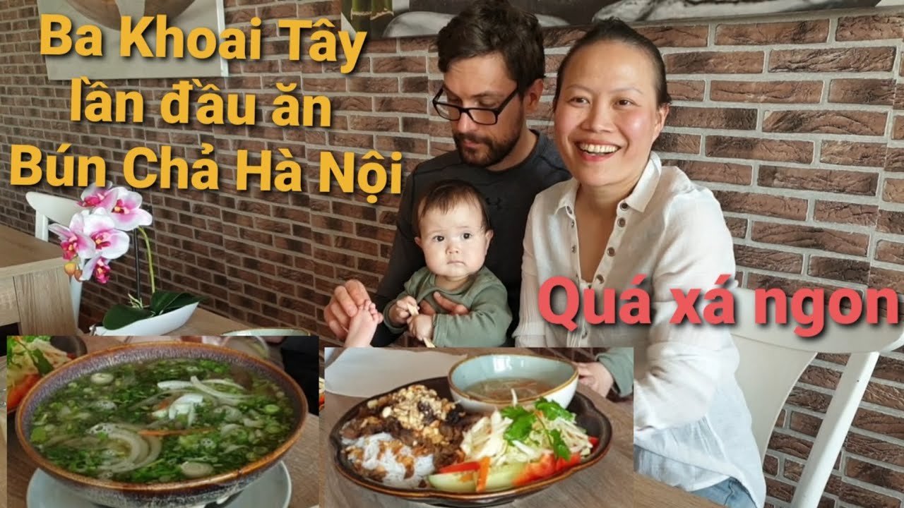 GIA ĐÌNH KHOAI TÂY GHÉ TIỆM VIỆT ĂN BÚN CHẢ HÀ NỘI VÀ PHỞ SAU KHI ĐẠP XE QUA THÀNH PHỐ KHÁC NGÀY LỄ