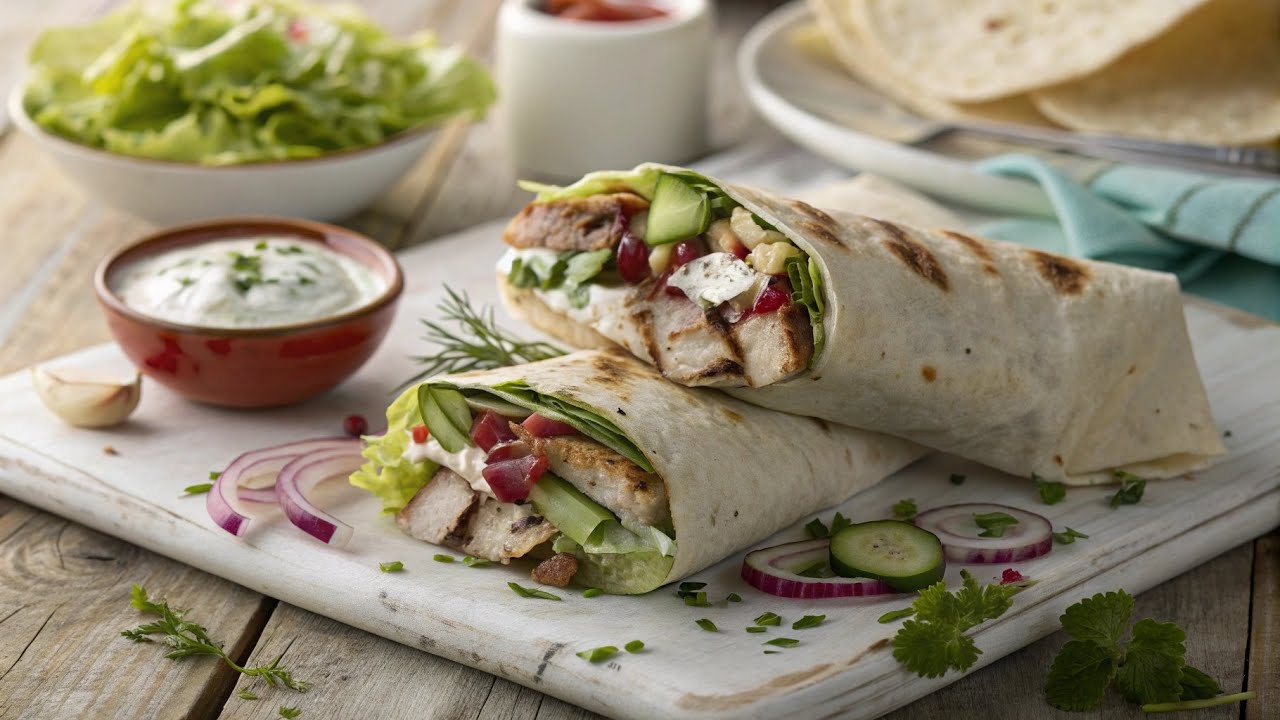 Mediterranean Shawarma Homemade Recipe Greek Sauce Wrap