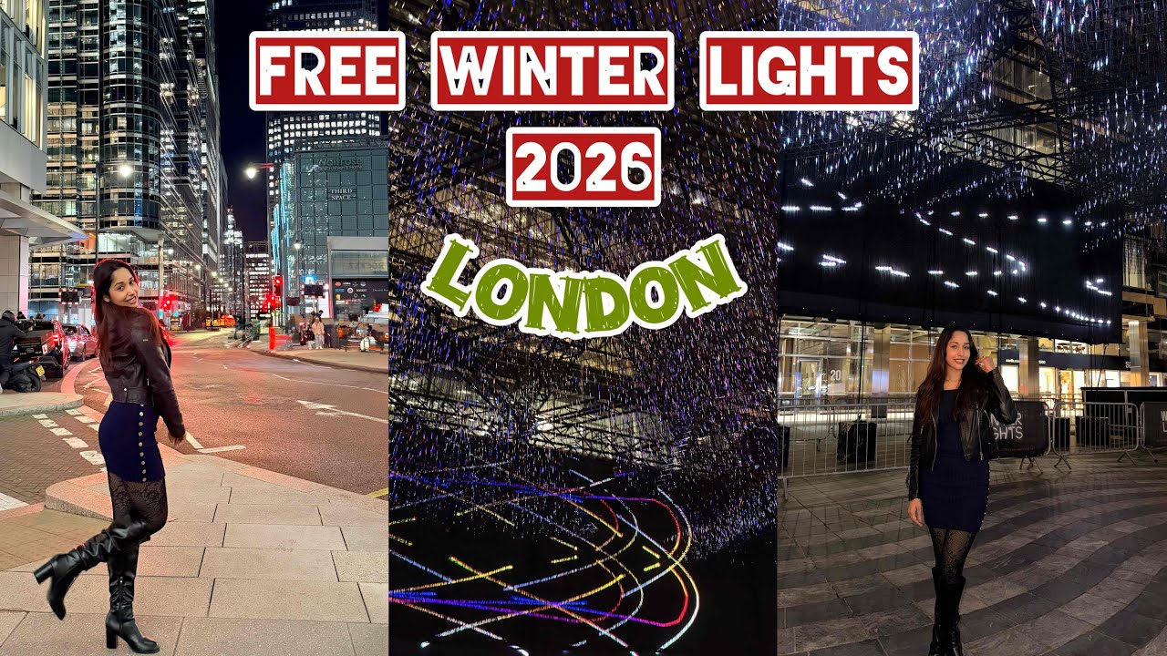 CANARY WHARF FREE WINTER LIGHTS SHOW| MAGICAL LONDON 🪄 
