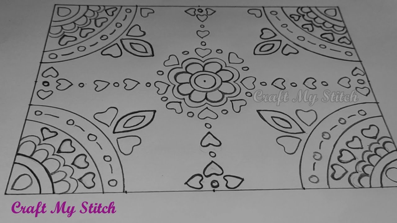 Design drawing for bed sheet, pillow cover and table cloth - Hand embroidery designs