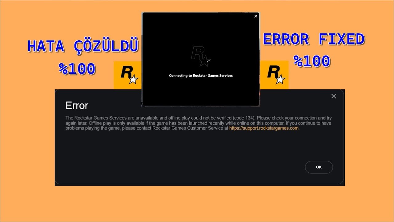 Rockstar Games Bağlantı Hatası Code 134