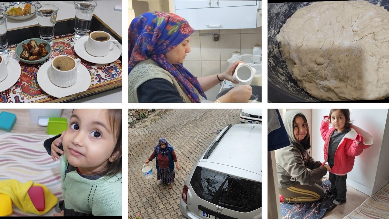 BÖREK YAPACAĞIM HAMURU YOĞURDUM♥️YEĞENİMLE ANNEMLE BALKONDA HAFİF YAĞAN YAĞMURDA KAHVE KEYFİMİZ ♥️
