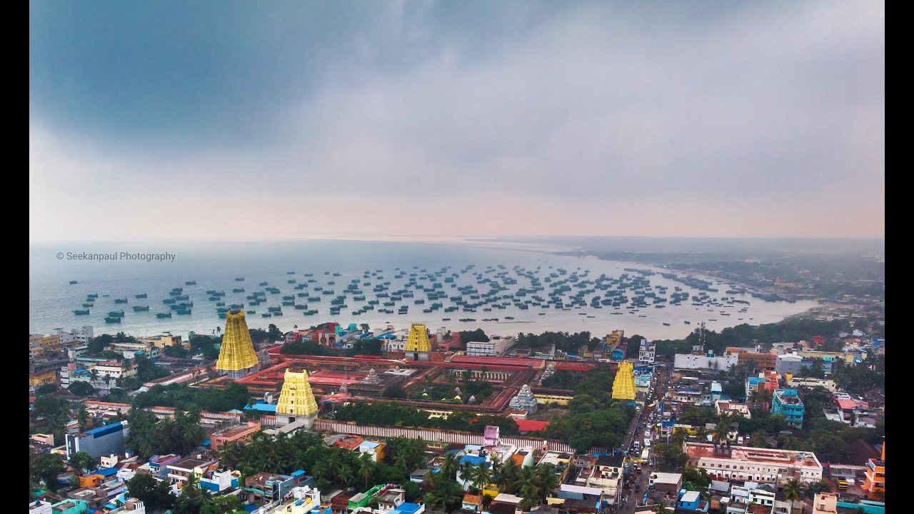 Rameshwaram Temple Aerial View