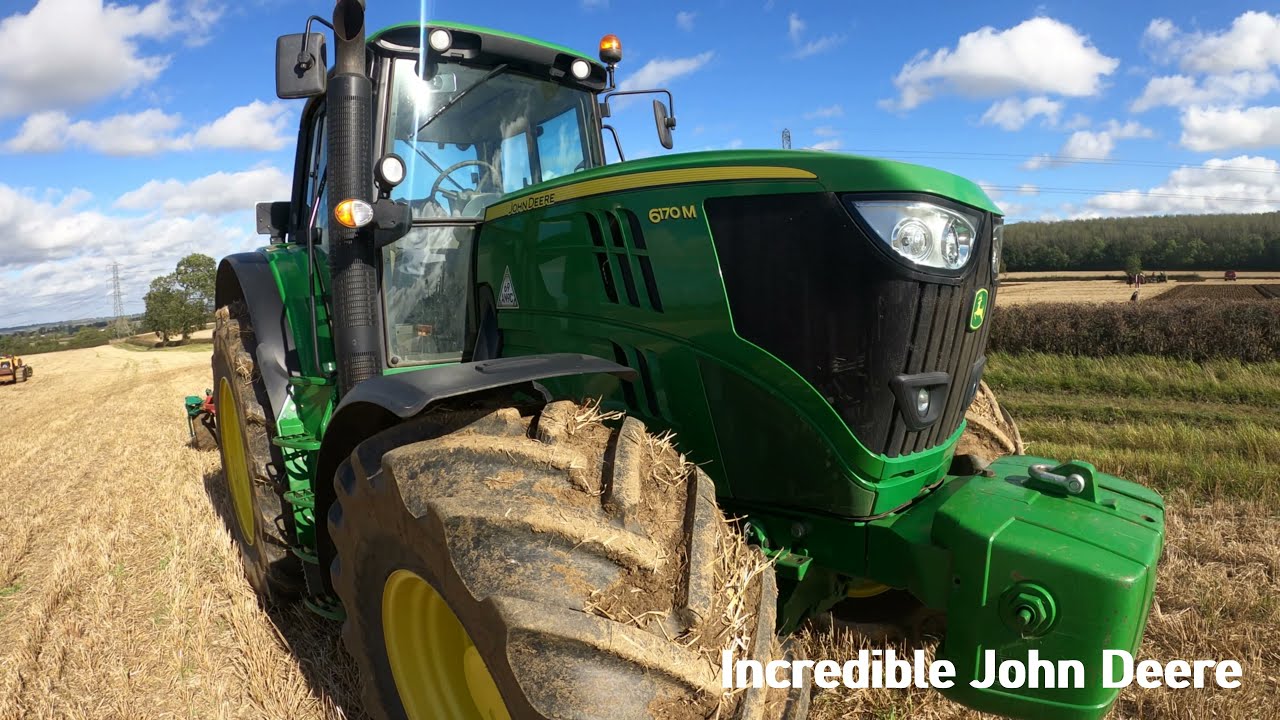 2016 John Deere 6170M 6.8 Litre 6-Cyl Diesel Tractor (170 HP) with Kvernerland Plough