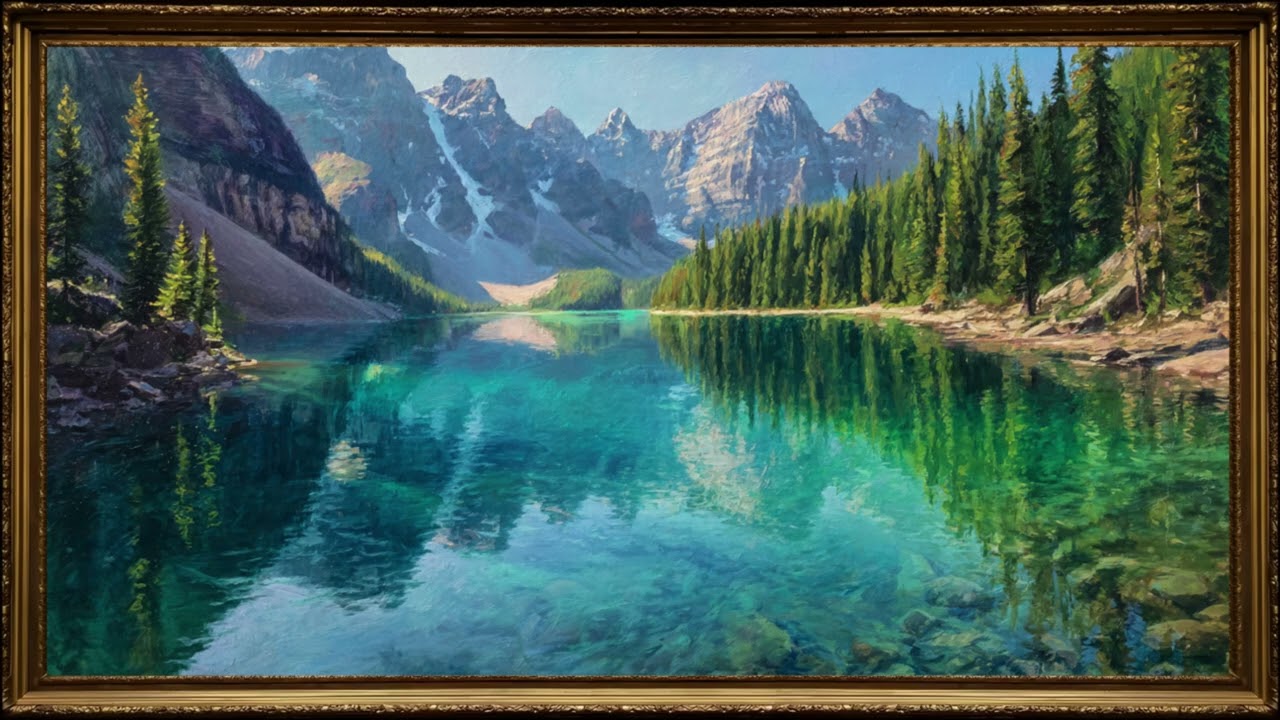 Peaceful Mountain Lake | Frame TV Art 4K | Relaxing Screensaver