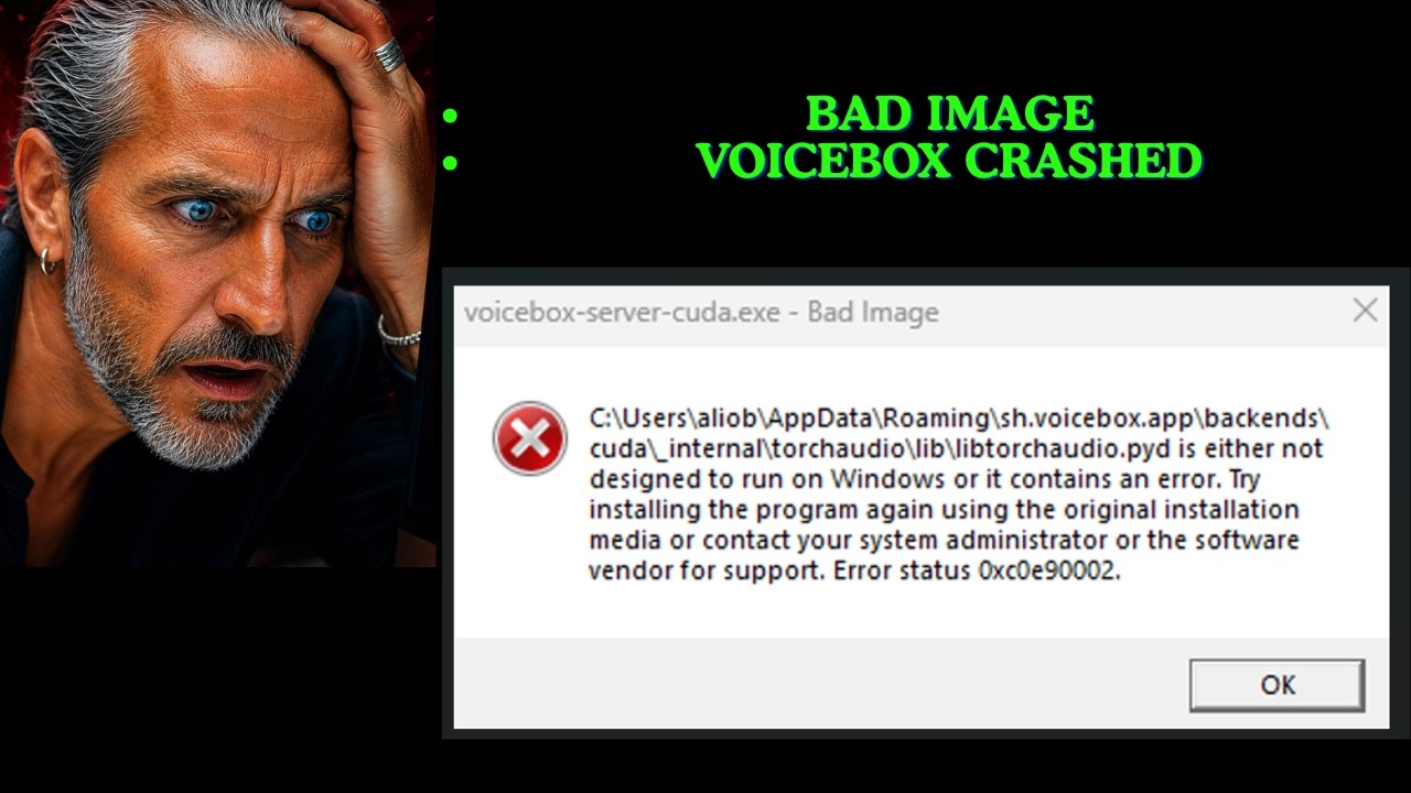 Ошибка Voicebox CUDA &mdash; Bad Image 0xc0e90002 (Как я это исправил)