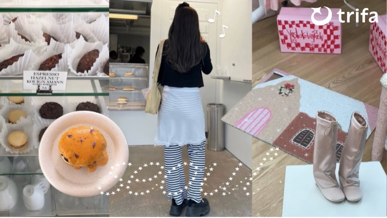 [seoul vlog] 可愛いが詰まった真夏の韓国旅行vlog part1🍦🏄🏻‍♀️/最新トレンドカフェ5選♪/トリファeSIM