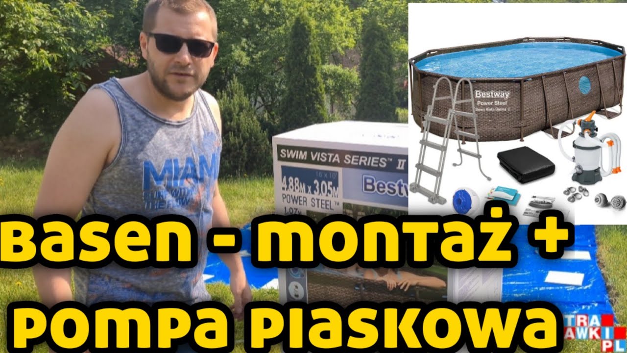 Basen stelażowy ogrodowy i pompa piaskowa montaż - Bestway pool 56946 installation Sand filter 58515