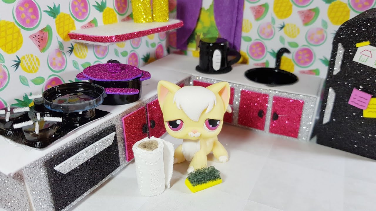 Minişler için Minik Mutfak ve Aksesuar Yapımı 💜DIY Miniature Kitchen for Dolls, LPS and LOL💜