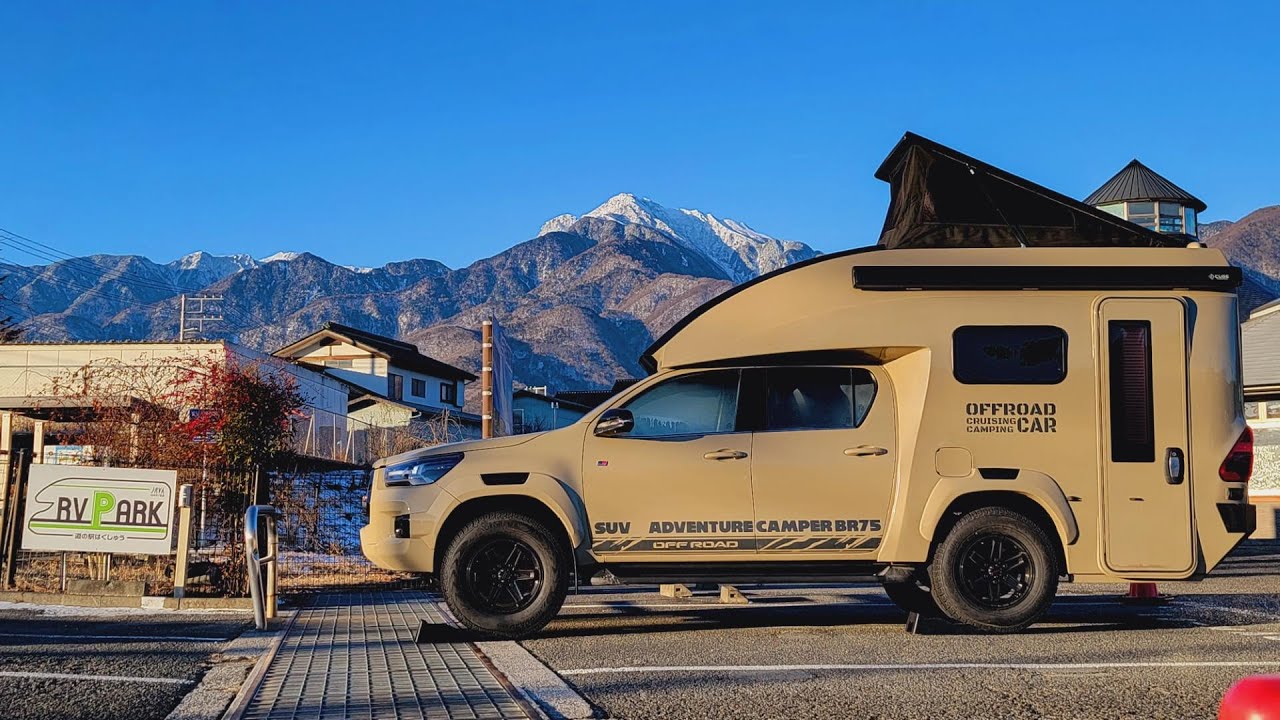 ‐5℃の寒波の夜に新型キャンピングカーBR75で一夜を過ごす車中泊