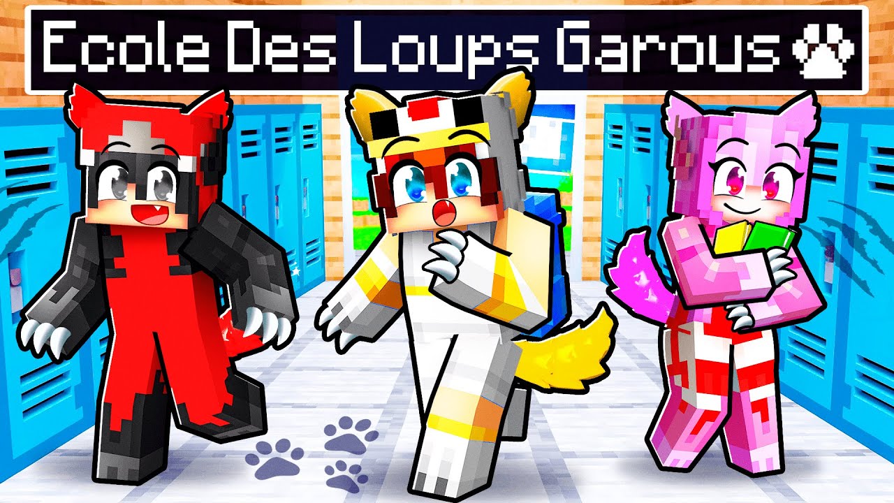 UN ROI à l'École des LOUPS GAROUS sur Minecraft !