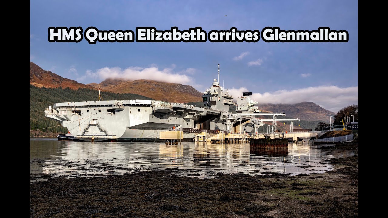HMS Queen Elizabeth arrives at Glenmallan February 2023