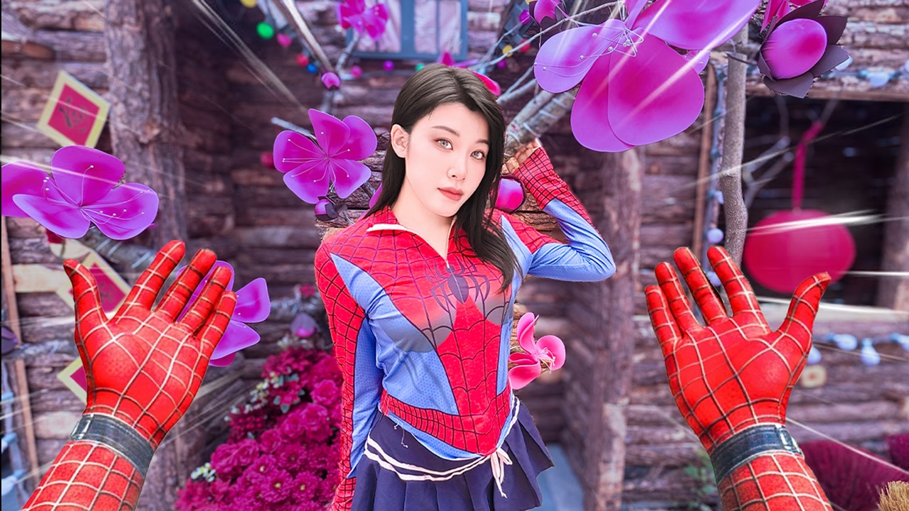 Spider-Man's Romantic Love Story with Pretty Spider-Girl at a Cafe (POV Romantic Funny)