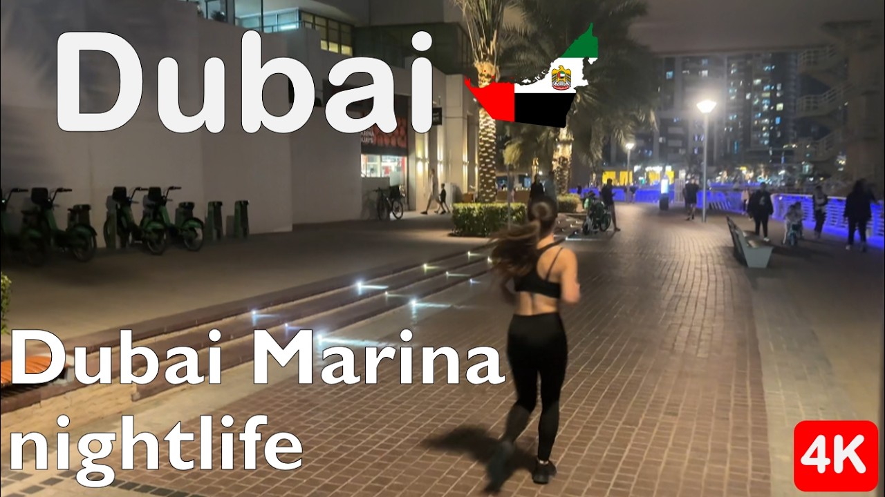 Exploring Dubai Marina Nightlife in Dubai walking