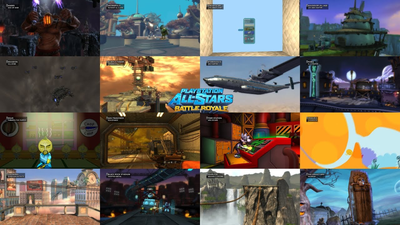 PlayStation All Stars Battle Royale  - Every Stage Intros (HD)